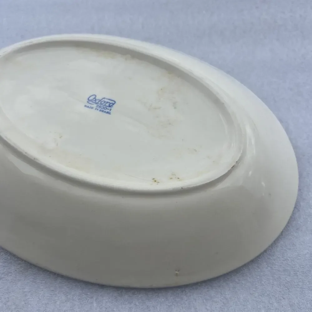 Oxford Brazil Platter Vintage Restaurant Ware 2830-1 Cream Blue 11” X 8.25” EUC